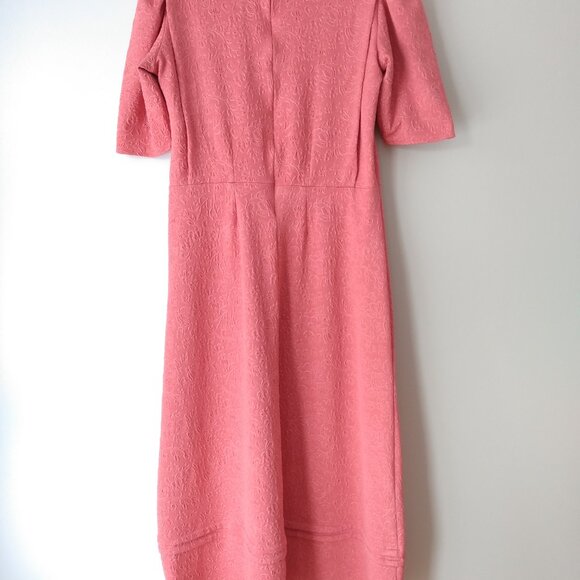 Mennonite Cape Dress 40" Bust 34" Waist Pink Modest Stretchy Textured - Picture 12 of 14
